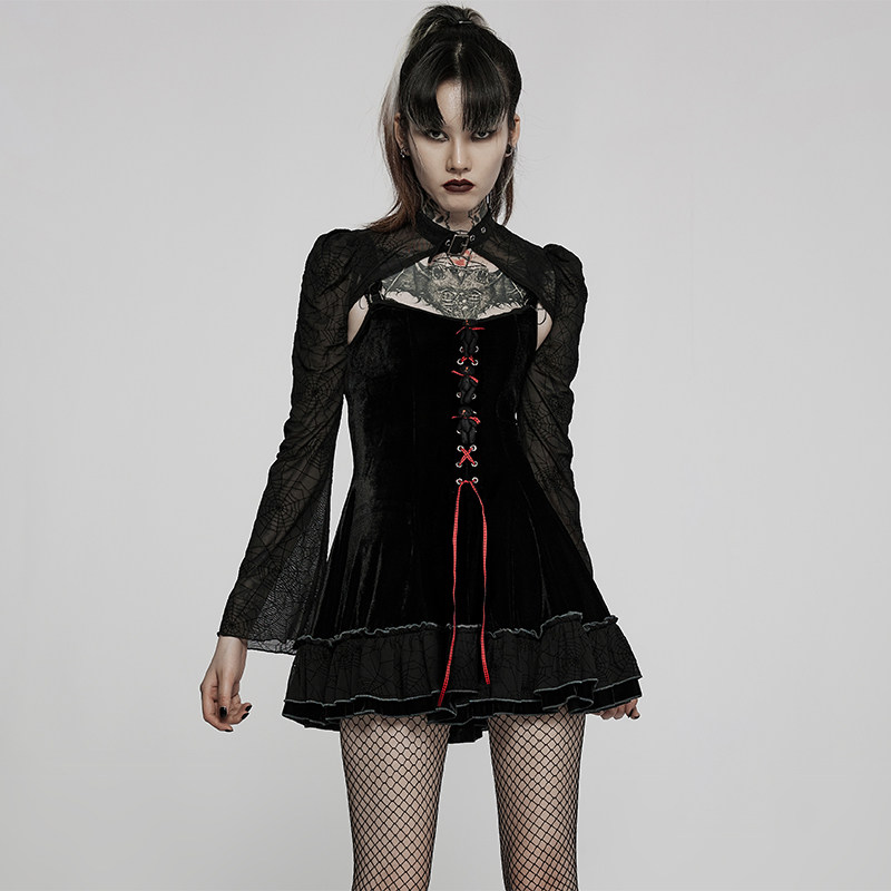 魔叹╋ punk rave朋克哥特gothic洛可可少女两件套连衣裙 wq569