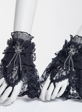 ╋魔叹╋RQBL哥特GOTHIC贵族RNG洛丽塔精致皇冠蕾丝套指手套 1018