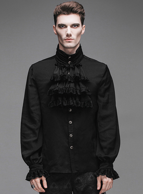 ╋魔叹╋ DEVIL FASHION 歌特GOTHIC暗黑复古男士长袖衬衫 SJM126