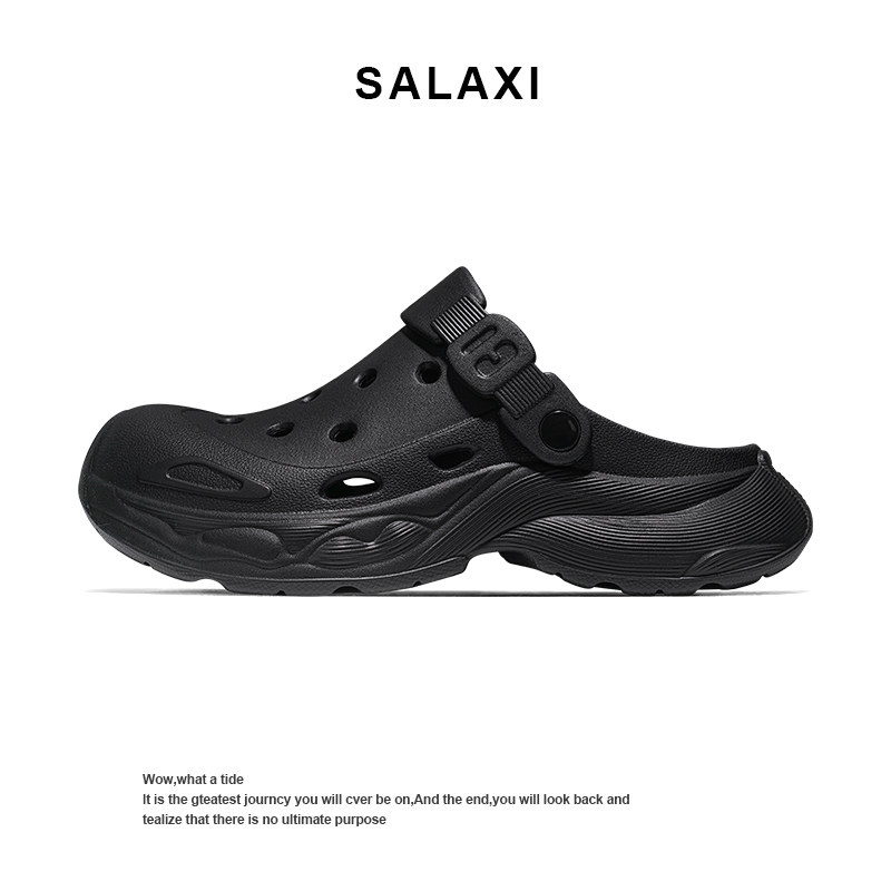 Salaxi/莎莱茜洞洞鞋男夏季新款包头拖鞋一脚蹬户外防滑沙滩鞋女