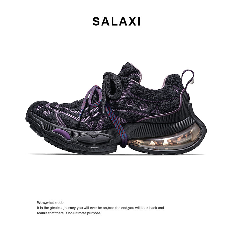 Salaxi/莎莱茜黑武士时尚印花弯刀老爹鞋轻奢潮流男女运动休闲鞋,流行男鞋,老爹鞋,淘宝优惠券,粉丝福利购,淘宝优惠卷