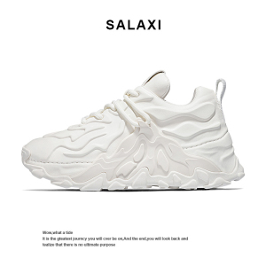 Salaxi/莎莱茜火焰山老爹鞋男新款纯色小白鞋厚底增高鞋运动鞋女