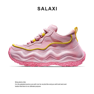 莎莱茜新款 百搭厚底增高休闲鞋 时尚 男女款 潮流运动老爹鞋 Salaxi