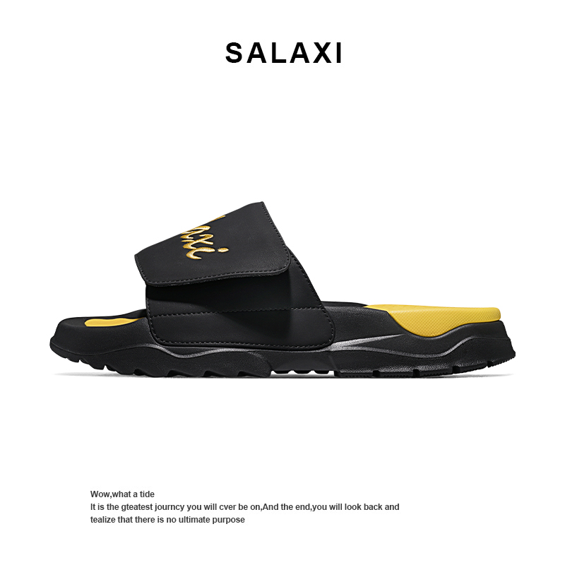 Salaxi/莎莱茜2025新款情侣一字拖鞋厚底增高百搭休闲拖鞋男款