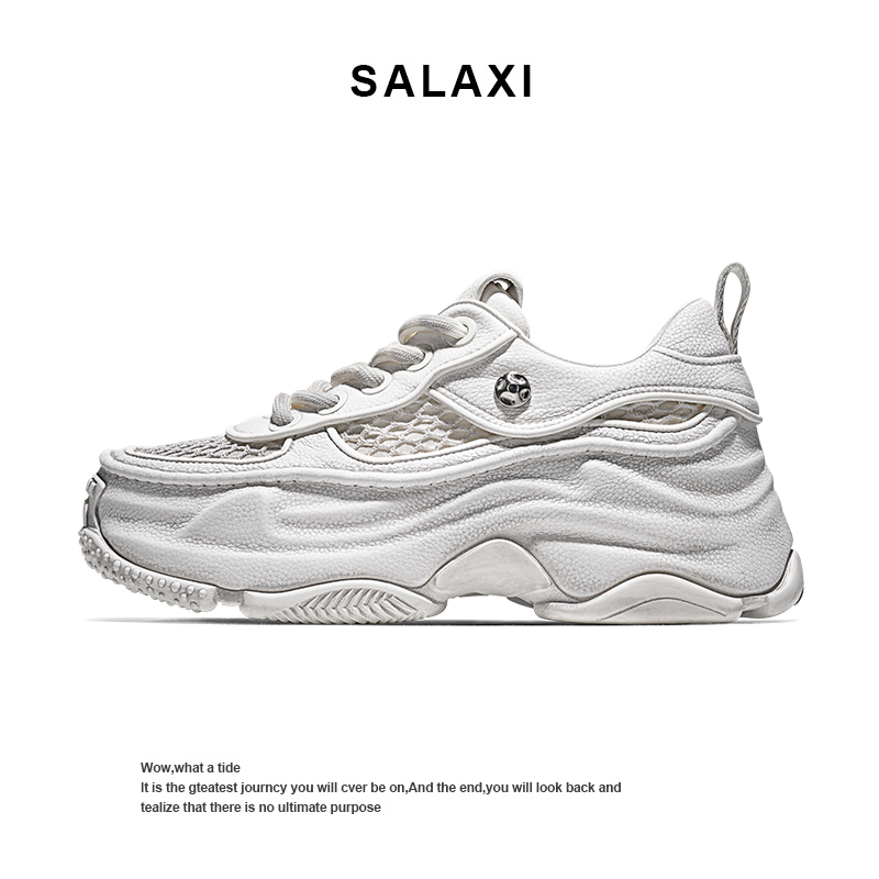 Salaxi/莎莱茜天使之眼网面老爹鞋女百搭厚底透气运动休闲鞋男