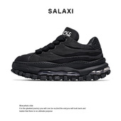 Salaxi 厚底增高男女运动休闲鞋 莎莱茜潮流百搭新款 黑武士面包鞋