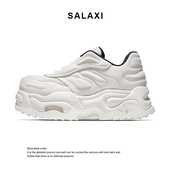 男款 Salaxi 休闲女鞋 厚底增高潮流小白鞋 莎莱茜秋冬新款 百搭时尚