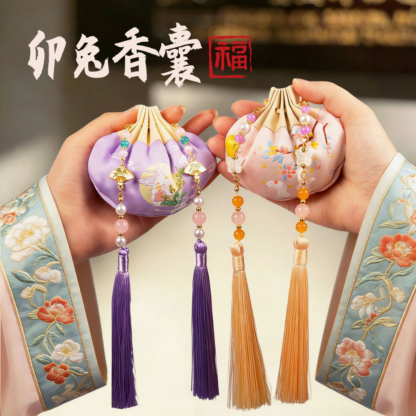 端午节香包香囊空袋中药艾草薰衣草随身古风礼品香袋荷包定制logo