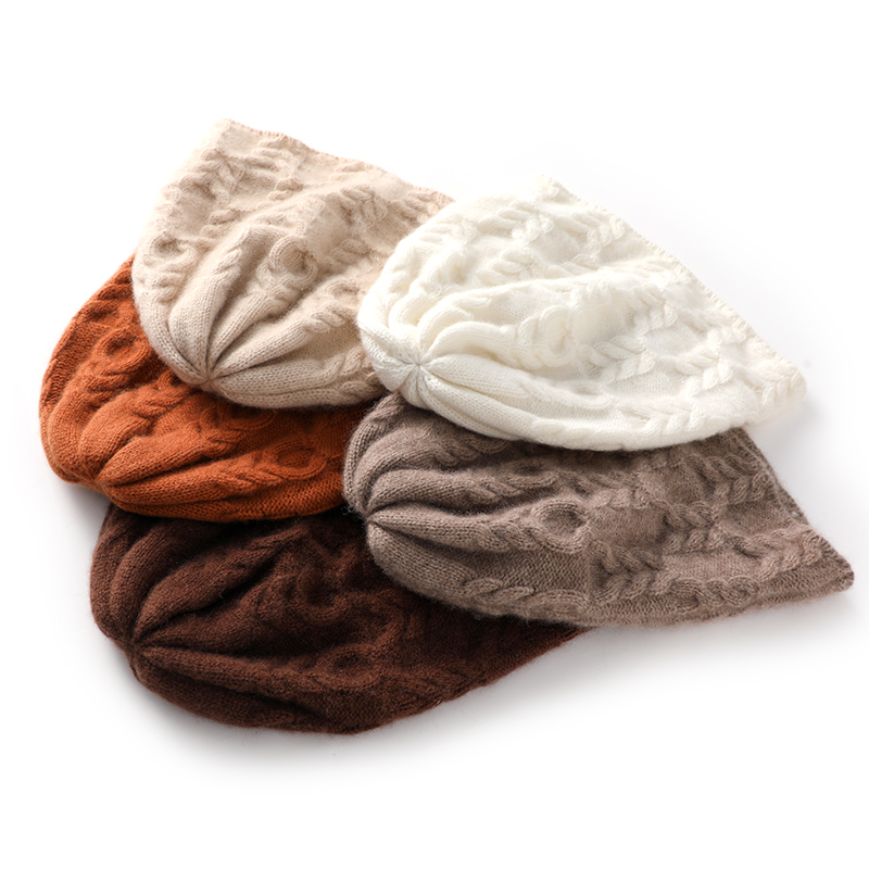 羊绒秋冬季女士针织加厚帽子