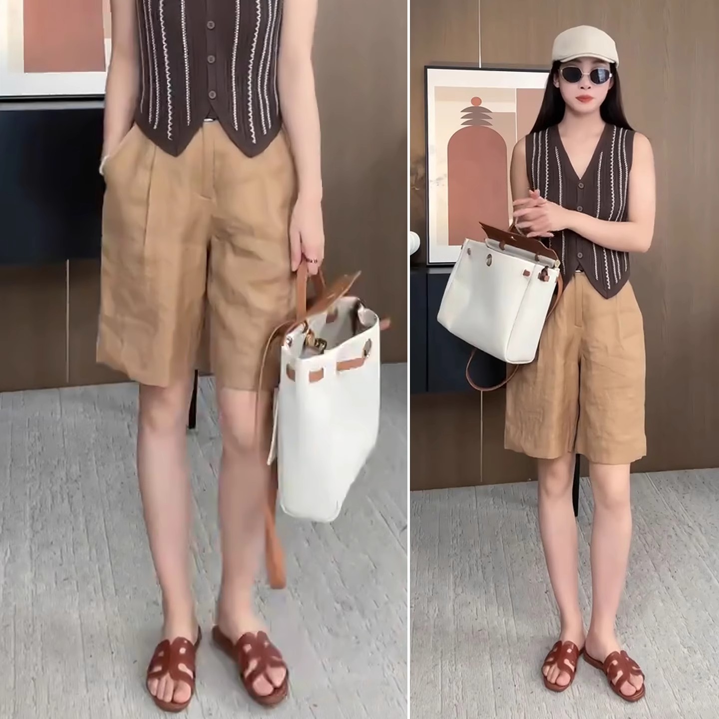 薄款天丝亚麻五分短裤女2025年夏季新款a字棉麻高腰小个子阔腿裤