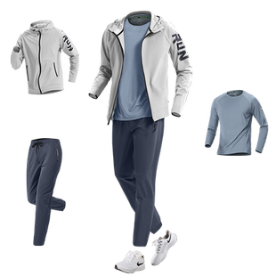 运动服套装男秋冬季跑步健身速干衣冬天户外休闲骑行训练防风外套