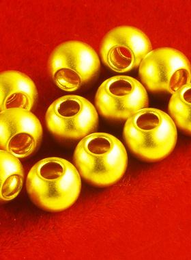 黄金珠子9999足金转运珠散珠纯金裸珠真金古法金珠单颗串手编项链