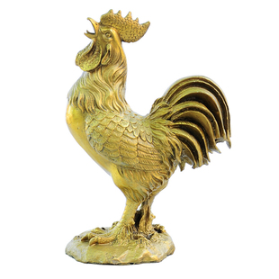 纯铜雄鸡报晓摆件生肖大公鸡工艺品送证书