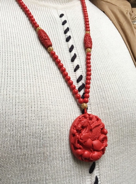 台湾原色朱砂飞马吊牌朱砂马到成功挂件马上有财助运项链送证书