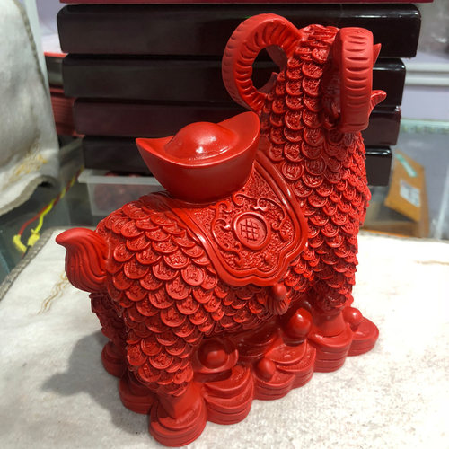 十二生肖羊朱砂羊摆件风水工艺品 家居装饰品摆设礼品属相招财羊