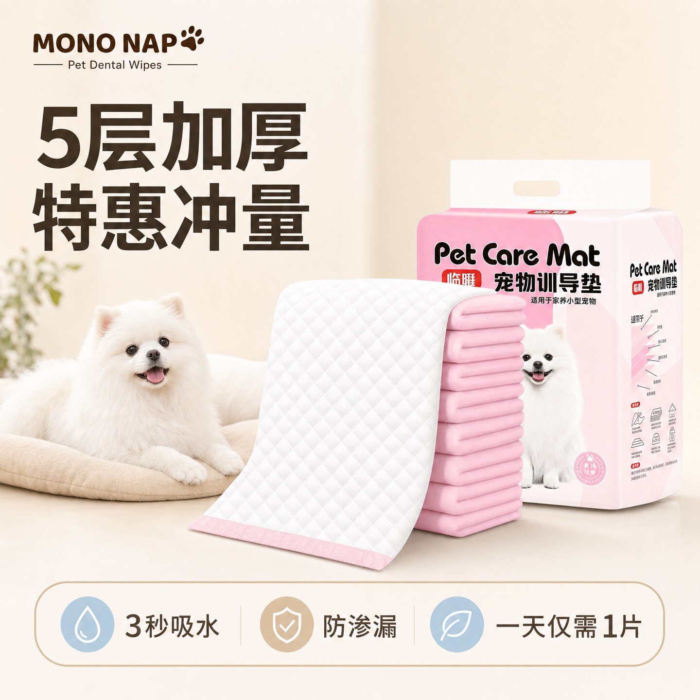 MONONAP宠物尿垫加厚吸水防漏
