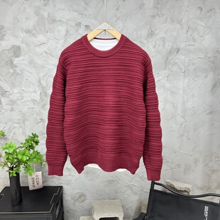 男圆领宽松套头毛线衣百搭日系复古潮 加厚保暖针织衫 2025新款 冬季