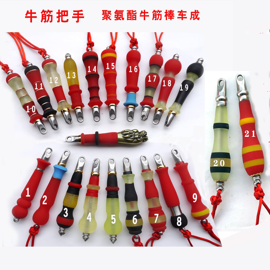 牛筋鞭把健身鞭甩鞭响鞭把手麒麟鞭手柄无纹螺母鞭轴承把手