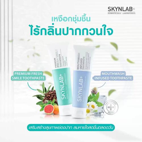 泰国SKYNLAB+牙膏 BKPP代言微笑牙膏 清新口气去黄去渍牙龈护理