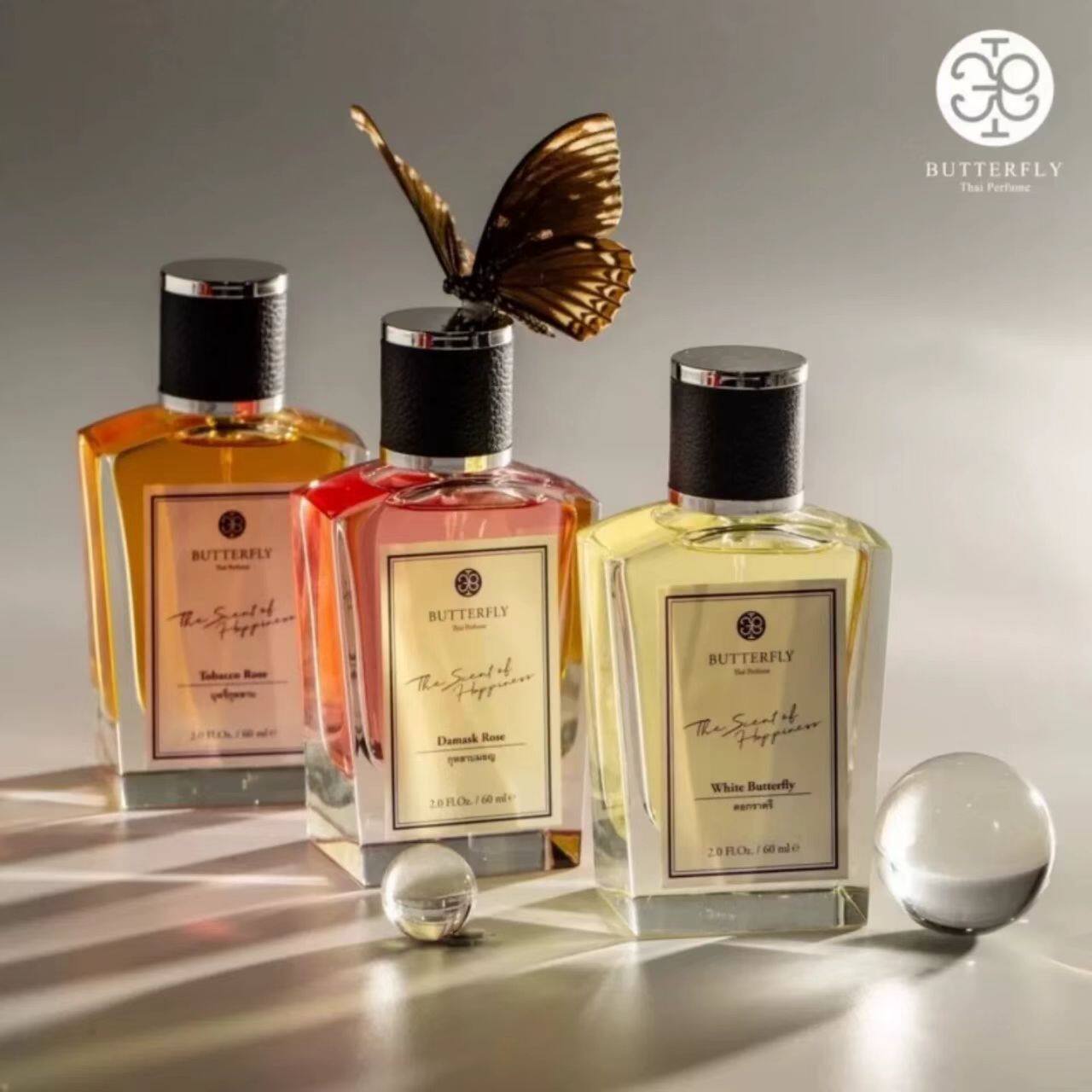 泰国 butterfly蝴蝶香水沉木香芒果糯米饭玫瑰苹果棉花糖南姜60ML