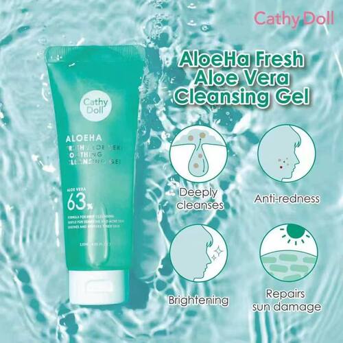 泰国711 Cathy Doll ALOEHA芦荟洁面凝胶保湿洗面奶肌肤缺水暗沉