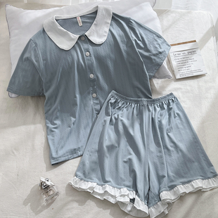2026年睡衣夏季女新款短袖带胸垫简约休闲可出门夏天居家服两件套