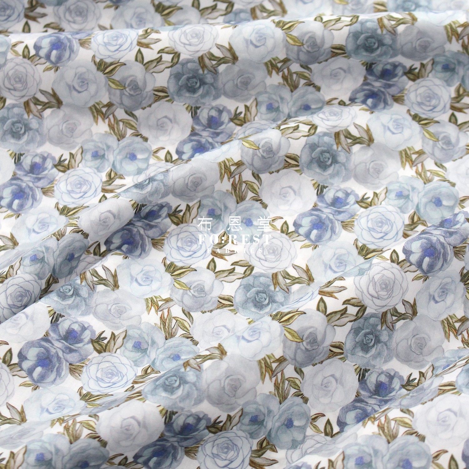Длинноволокнистая хлопчатобумажная ткань Tana lawn Covent Garden Rose Liberty British blue Limited Изображение 1
