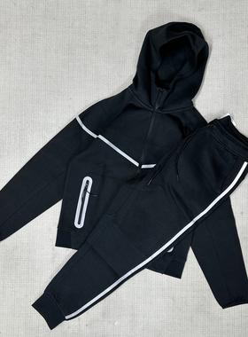 FZ0春秋新品男士外套空气层棉针织连帽拉链衫运动休闲上衣夹克754