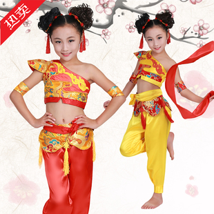 六一儿童喜庆秧歌演出服装幼儿园腰鼓服开门红打鼓服中国风舞台服