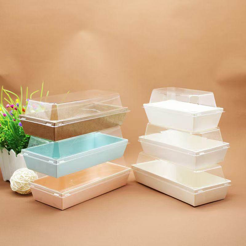 长方正方形三明治包装盒子烘焙 纸塑盒脏脏包小贝泡芙毛巾卷点心