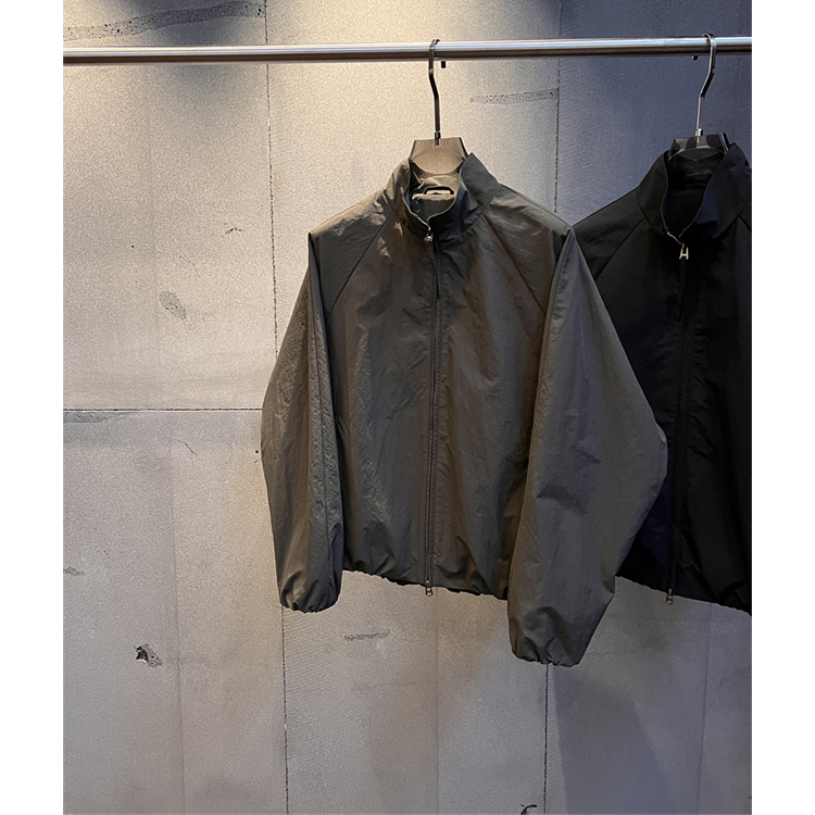 thumbnail for ROW style stand-up collar silhouette solid color simple loose loose feeling jacket autumn new couple wear commuter jacket for men