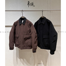 90白鸭绒羽绒服外套假两件设计师款 牛仔领子加厚保暖羽绒服夹克男