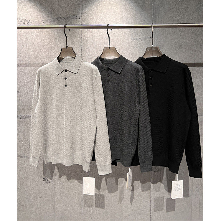 秋季新款100棉翻领POLO针织衫纯色极简老钱套头休闲长袖毛衣上衣,男装,针织衫/毛衣,淘宝优惠券,粉丝福利购,淘宝优惠卷