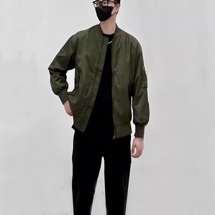 试衣间 秋冬新款男/女装军旅式飞行服拉链夹克棒球领外套449629