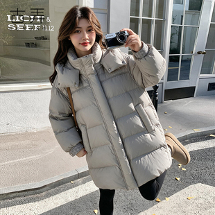 时尚茧型鹅绒羽绒服女2026冬季新款韩版加厚休闲保暖鹅绒服外套