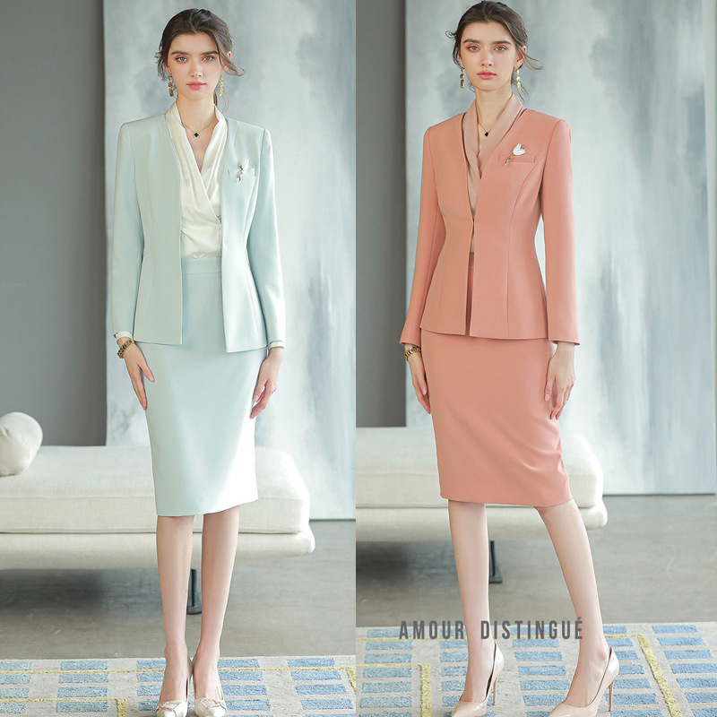 播音主持正装女士商务会议接待正装工作服酒店前台工装职业装套装