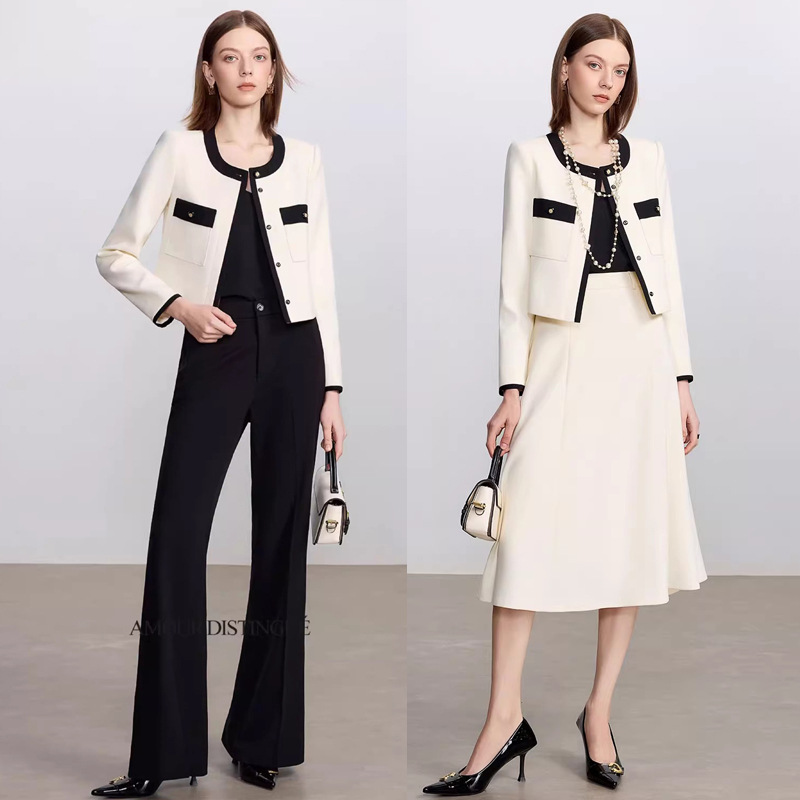 AD大方得体穿搭一整套2025新款职业装女秋季两件套装小香风外套OL