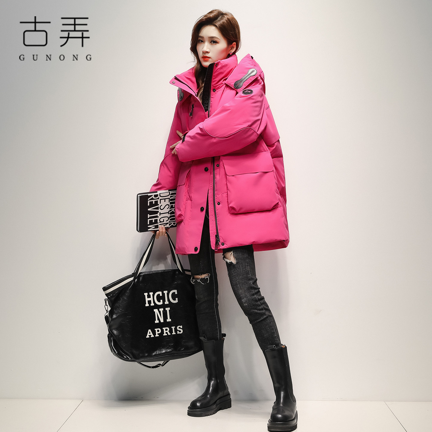 古弄洋气百搭短款连帽冬季羽绒服女2025新款简约大气抗寒加厚外套,女装/女士精品,羽绒服,淘宝优惠券,粉丝福利购,淘宝优惠卷