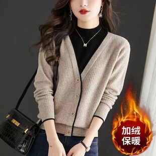 假两件时尚 秋冬新款 洋气宽松女装 加绒加厚款 女 打底衫 专柜正品