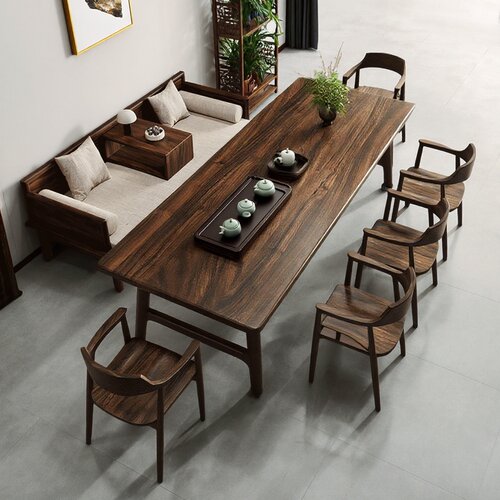 南美胡桃木罗汉床茶桌椅组合家用客厅新中式茶几办公室实木泡茶台