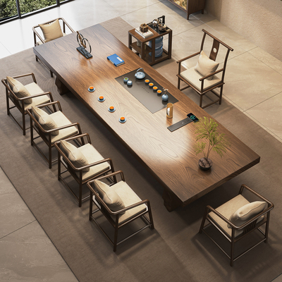 新中式实木茶桌椅组合家用客厅2026新款罗汉榻茶床宋式大板茶台