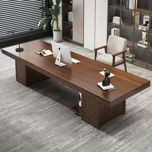 办公室实木电脑桌老板桌办公桌椅组合高档总裁桌去客厅化家用书桌