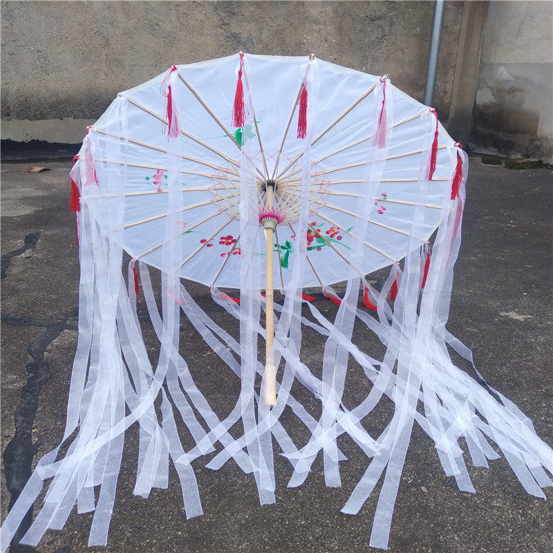 古风汉服流苏带纱古动漫伞油纸伞装女花伞花城cos红伞拍照道具伞|msdalam kategori Aksesori rumah, kraf payung - dari Buy2taobao.com untuk memberikan perkhidmatan ejen Taobao profesional membeli