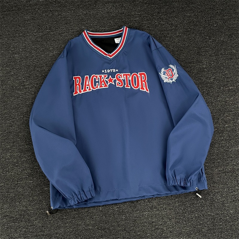 秋季美式高街休闲运动球服卫衣男