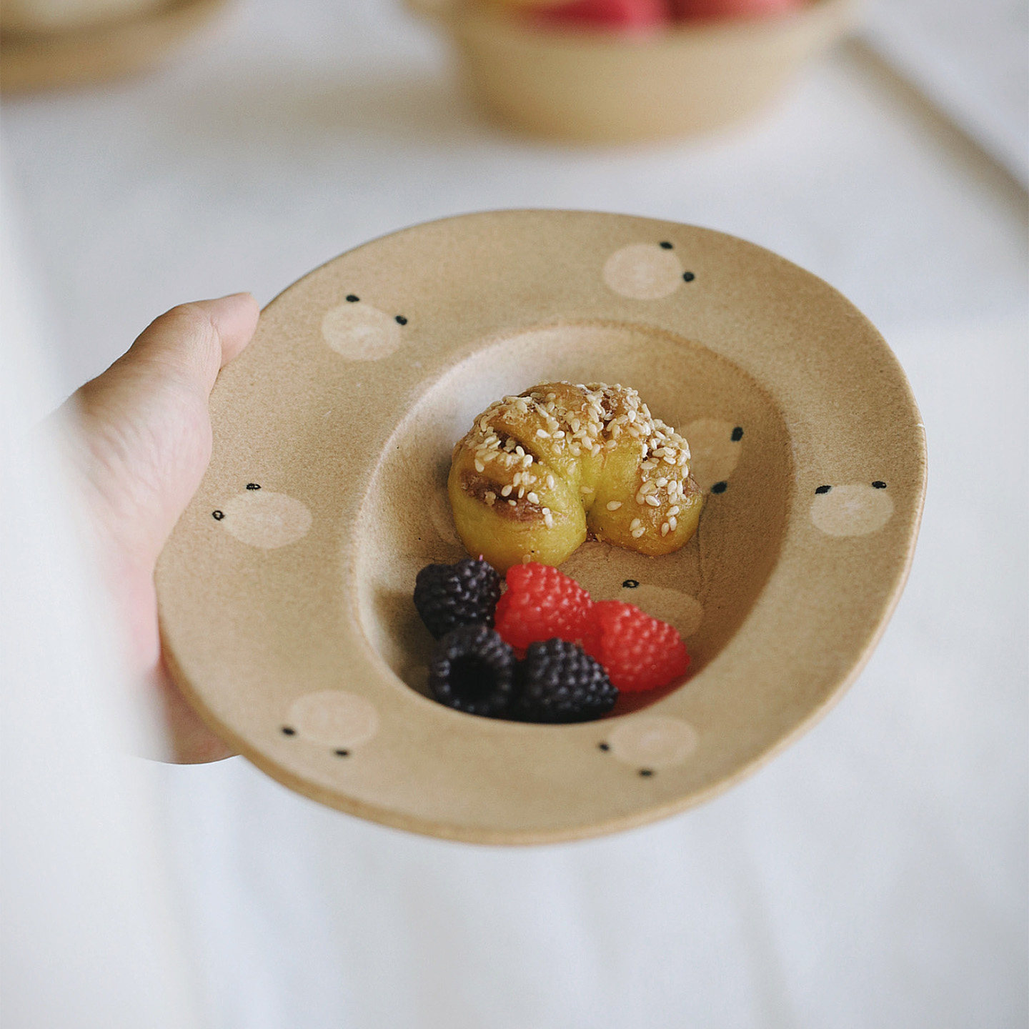 泽滕家椭圆盘子哑光高颜值日式
