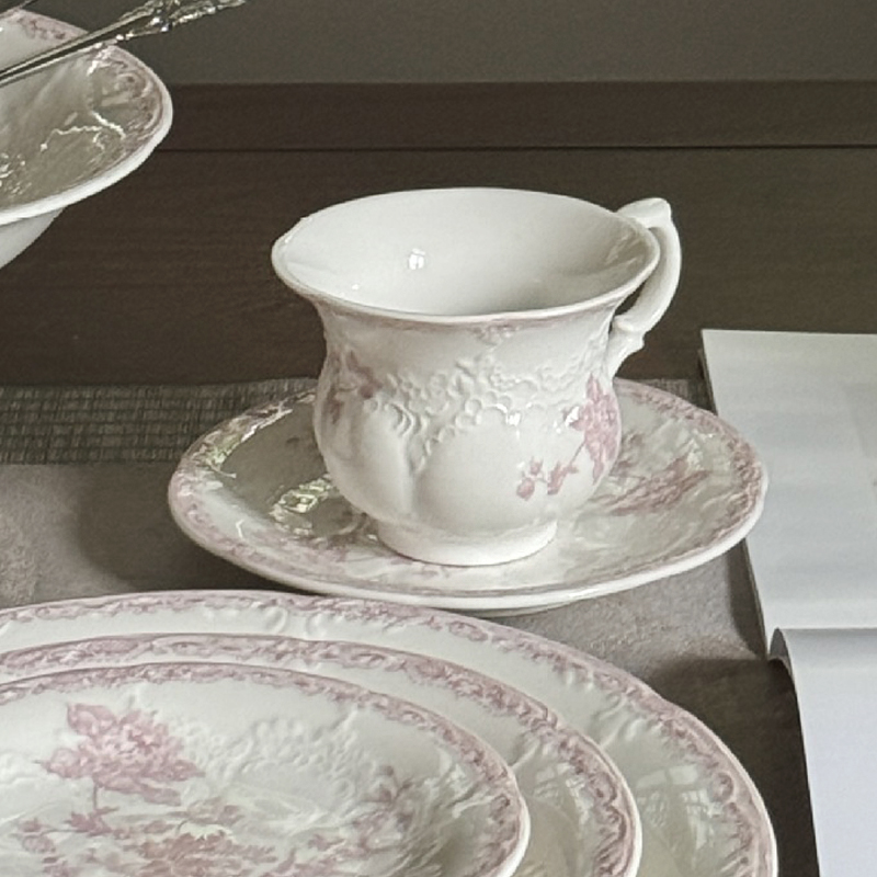 泽滕家复古法式花卉杯碟套装