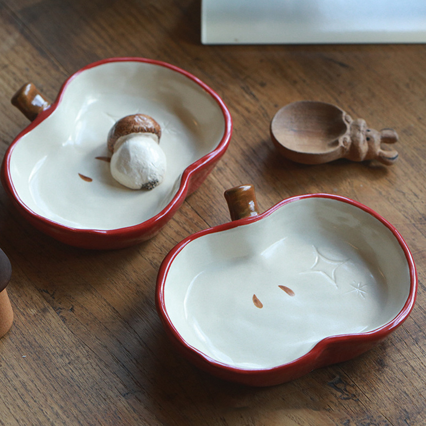 泽滕家可爱苹果造型陶瓷盘子红色创意喜庆餐具零食碟收纳装饰摆盘,餐饮具,盘,淘宝优惠券,粉丝福利购,淘宝优惠卷