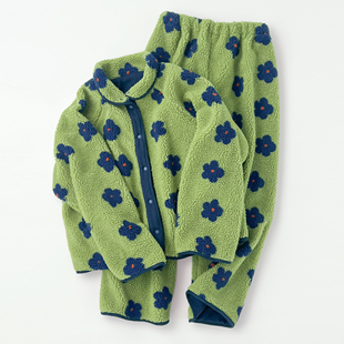 秋冬季新款女士睡衣两件套加绒加厚双层复合可外穿休闲家居服套装