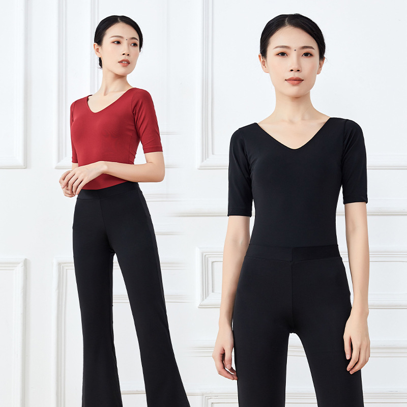 柏曼伽体礼仪训练服中袖V领单衣