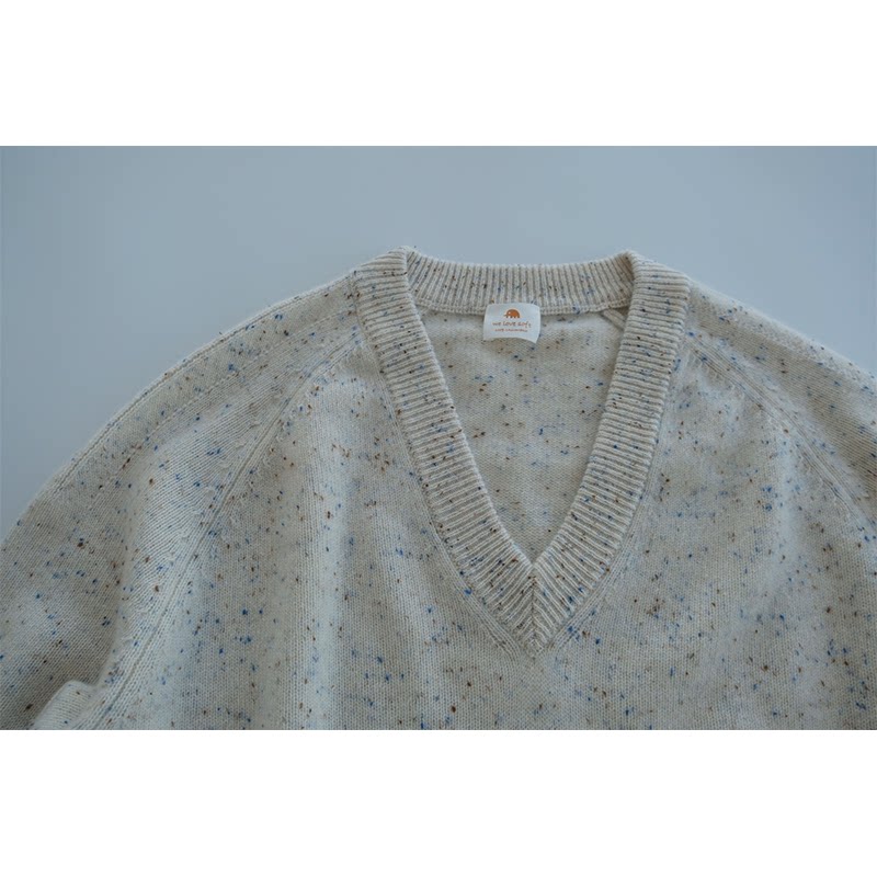 小金象 山羊绒100% - 坠入星空 7针女V领中厚针织羊绒衫Cashmere